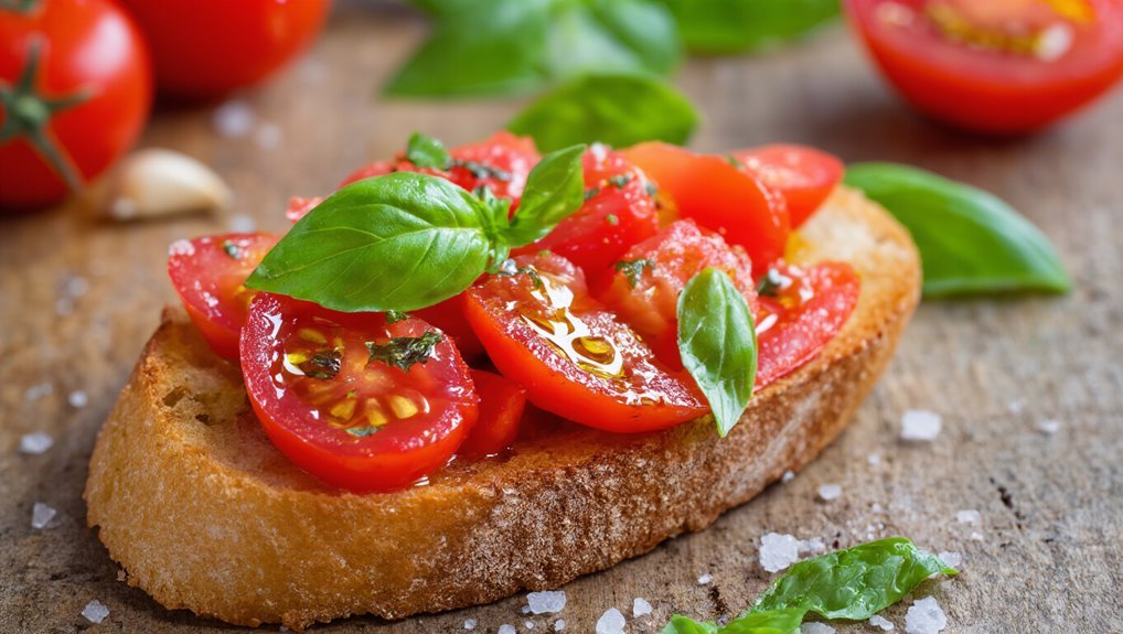 assemble delicious tomato bruschetta