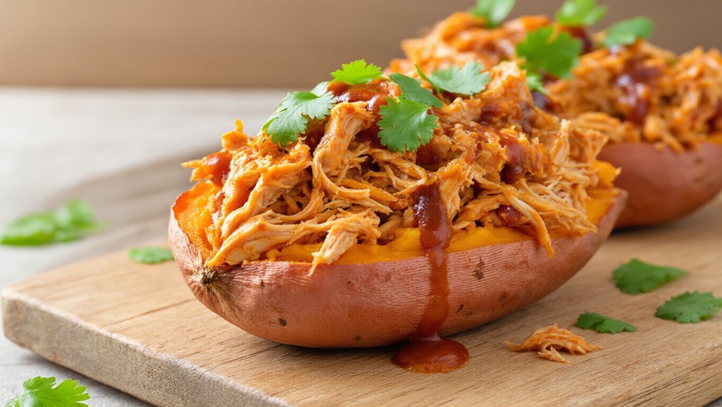 bbq chicken stuffed sweet potatoes