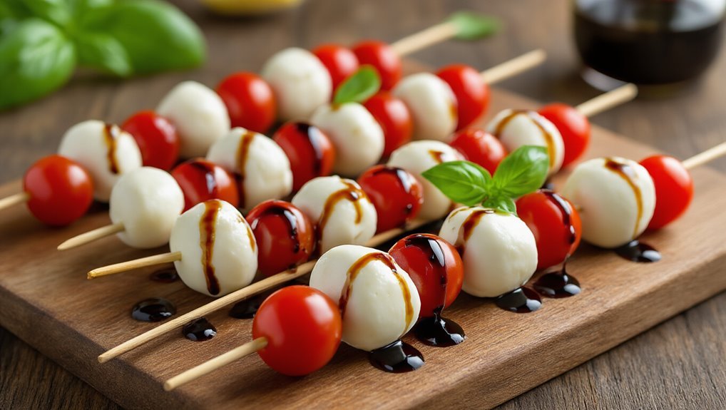 caprese skewers with balsamic