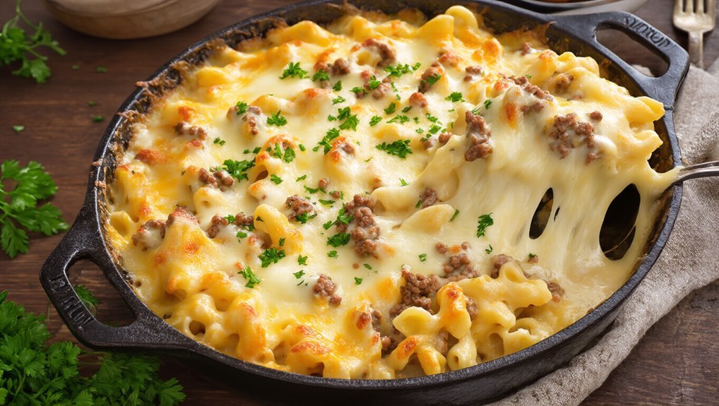 cheesy beef pasta casserole