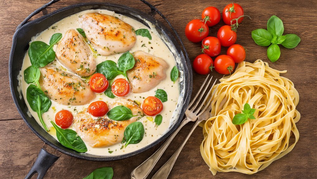 cook pasta and chicken