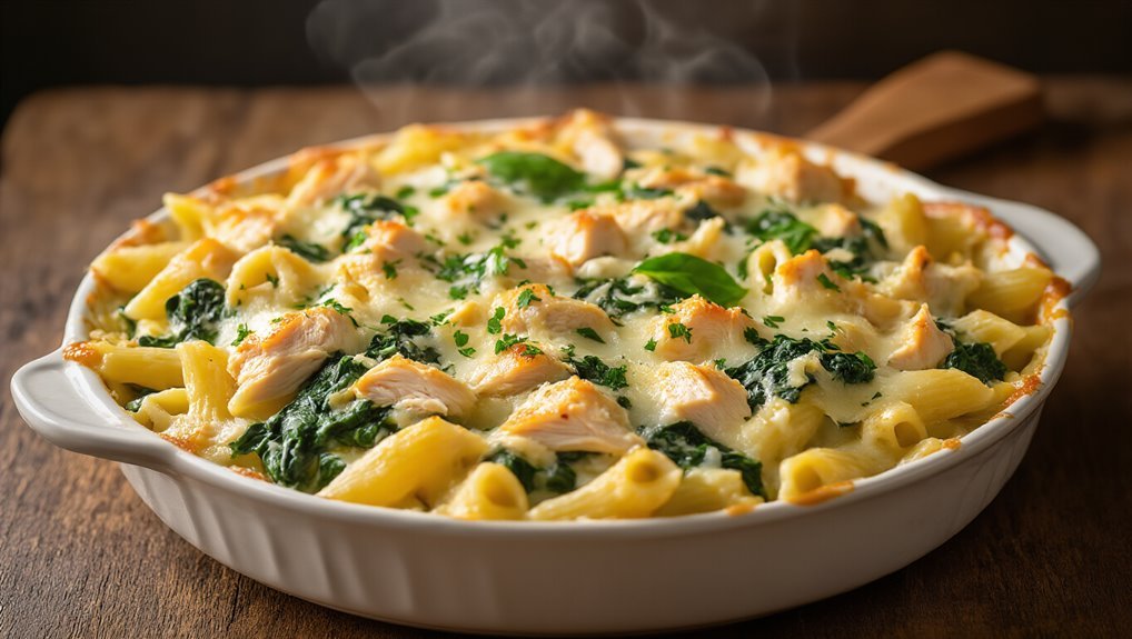 creamy chicken spinach bake