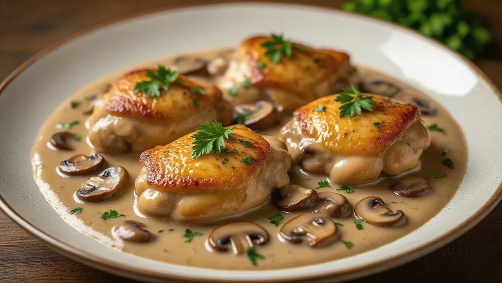 creamy mushroom chicken thighs
