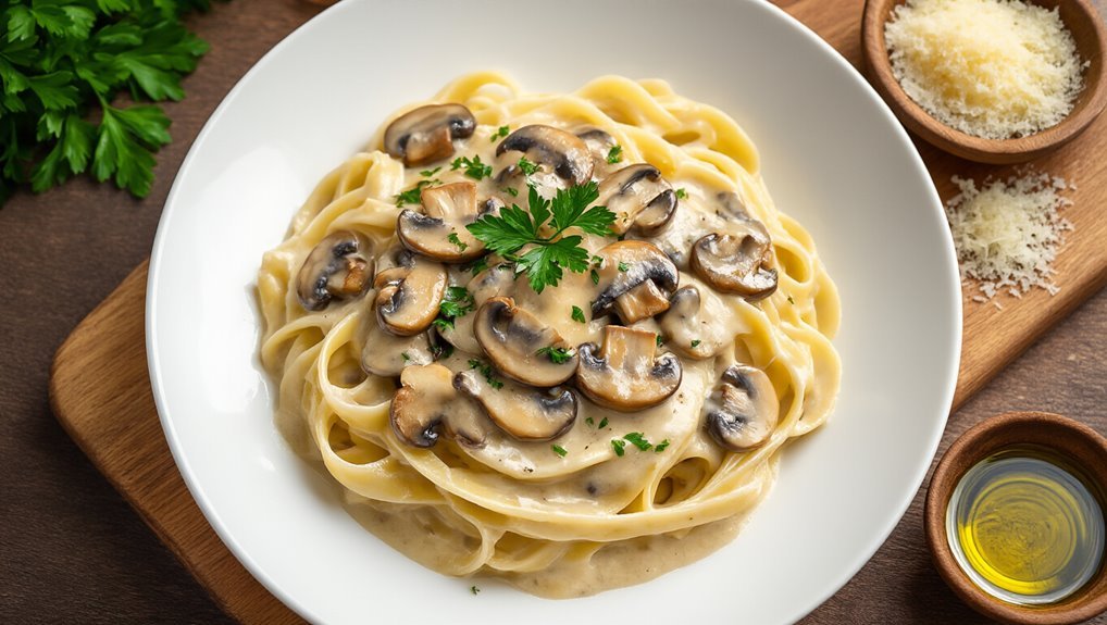 creamy mushroom pasta ingredients