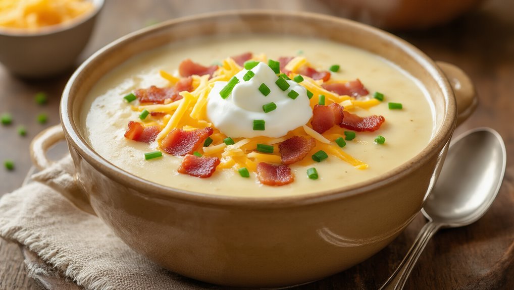 creamy potato soup preparation