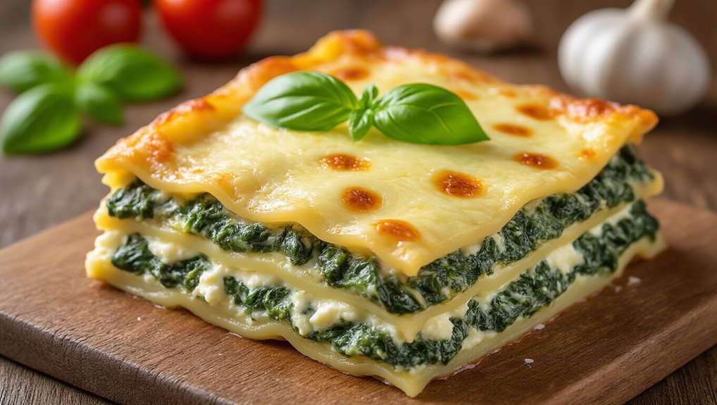 creamy spinach ricotta lasagna