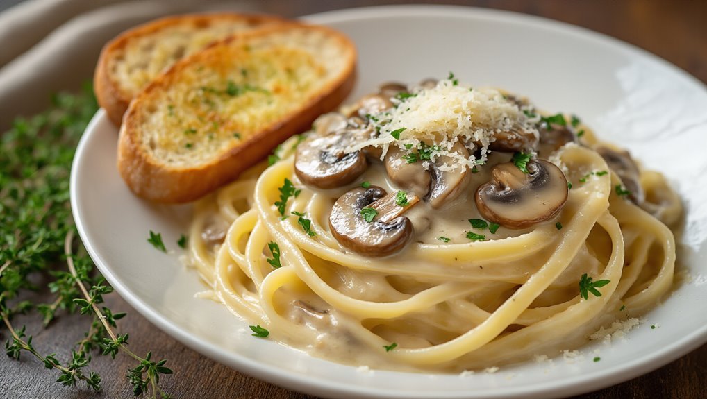 creative creamy mushroom pasta