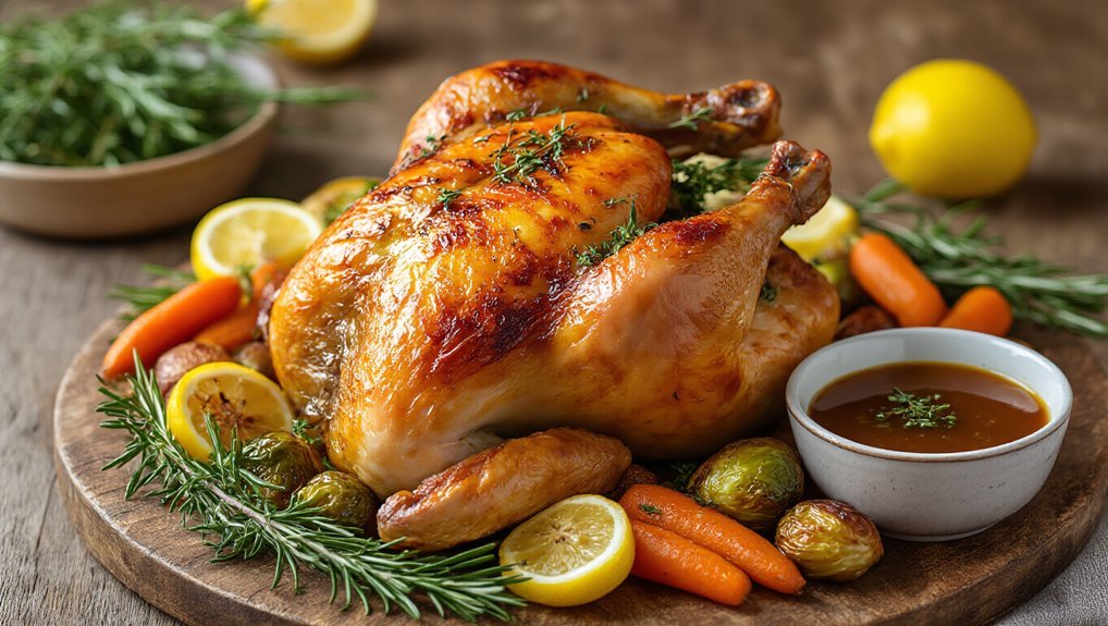 creative roasted chicken serving