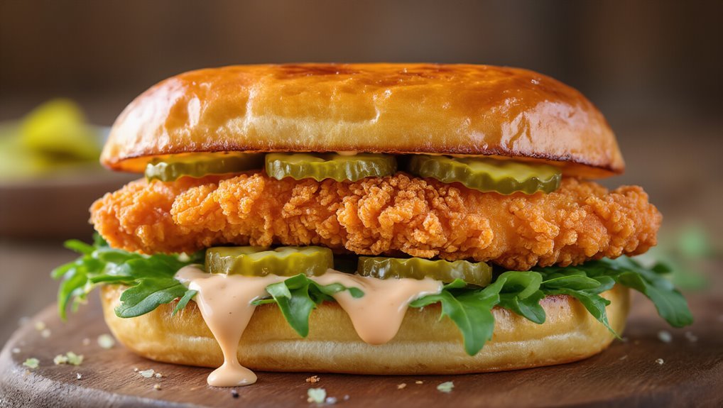 crispy chicken sandwich assembly