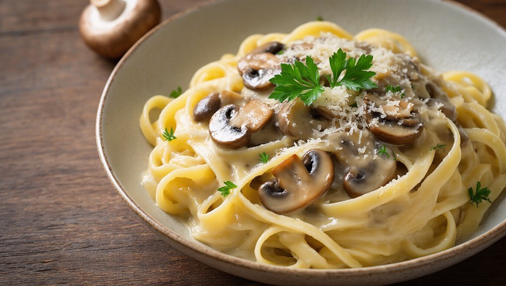 elegant creamy pasta presentation