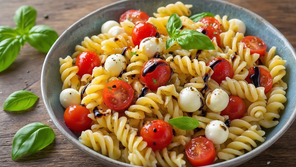 hearty caprese pasta salad