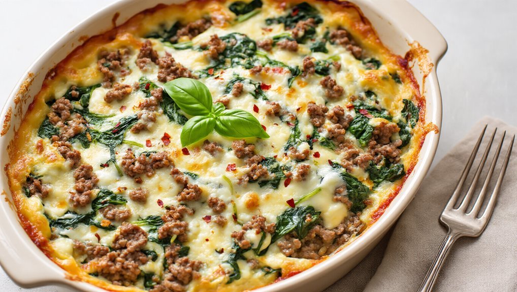 italian beef spinach bake