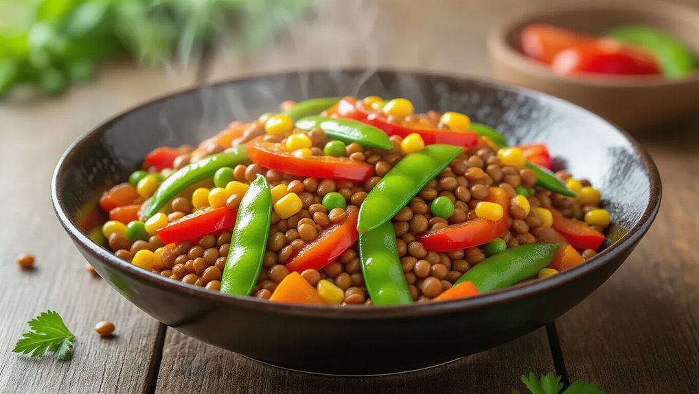 lentil and vegetable stir fry