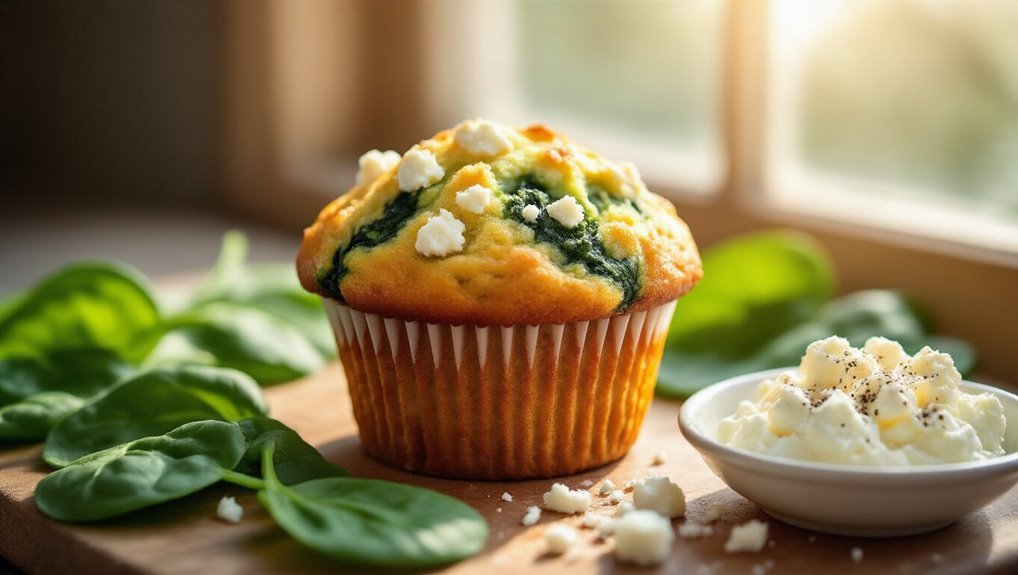 nutritious spinach feta muffins