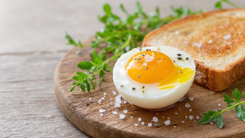 perfectly cooked runny yolk