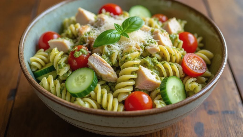 pesto chicken pasta salad