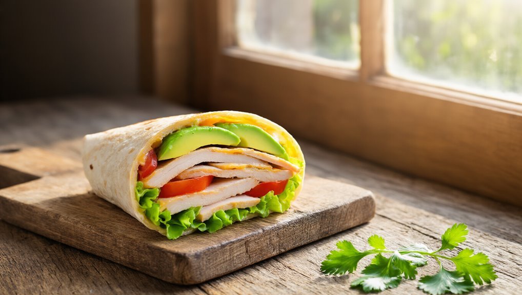 quick turkey avocado wrap