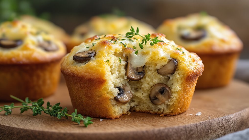 savory mushroom cheese muffins