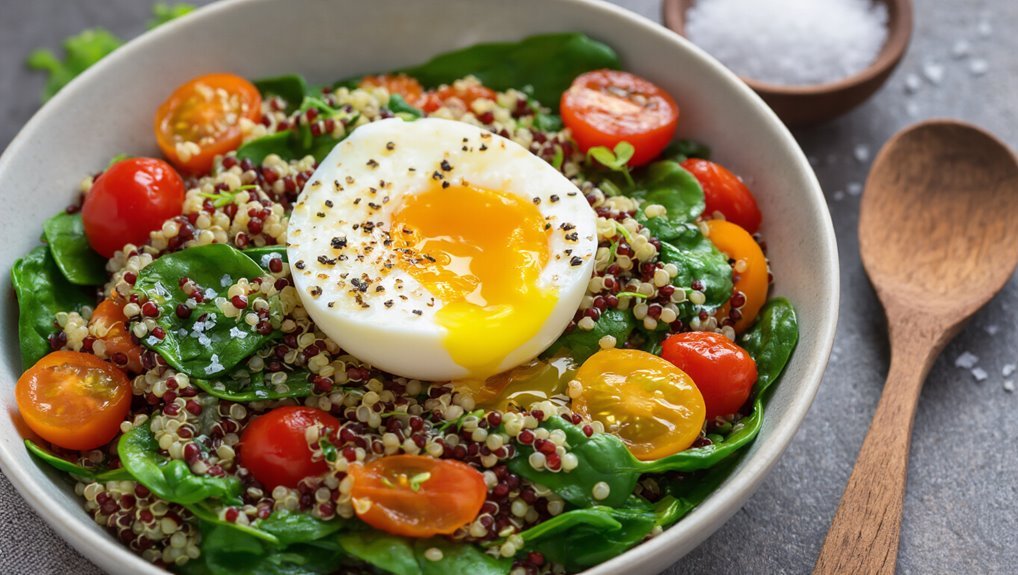 savory quinoa and egg bowl