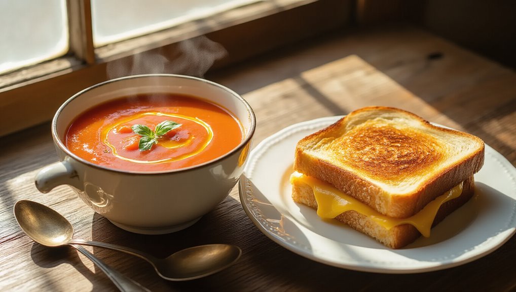 tomato soup and grilled cheese