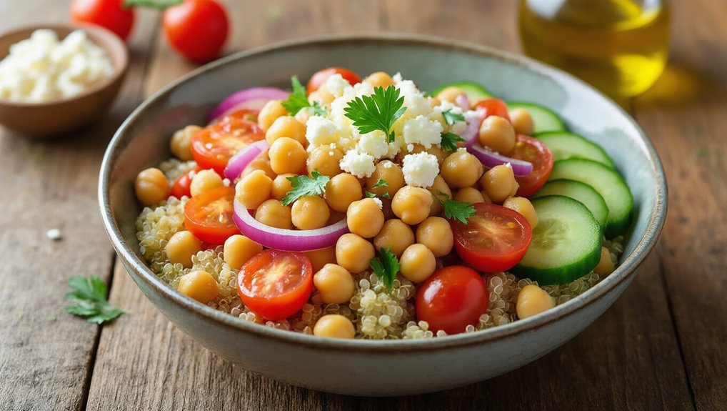 chickpea bowl with quinoa