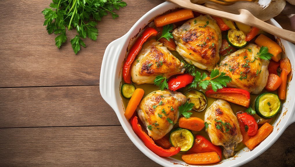 one pan chicken veggie bake