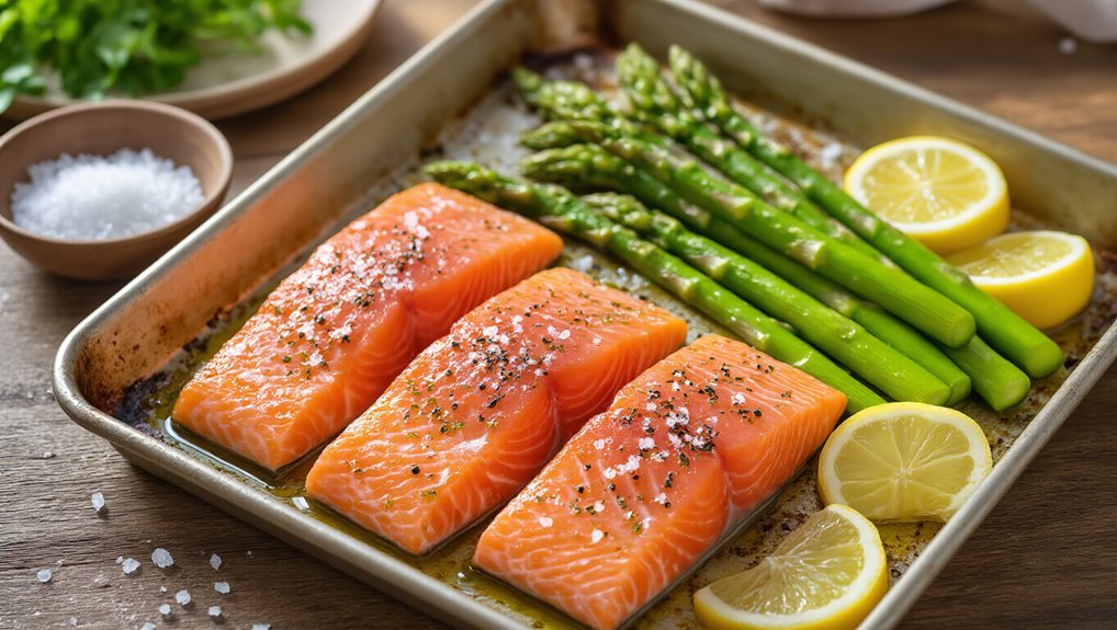 oven baked salmon and asparagus