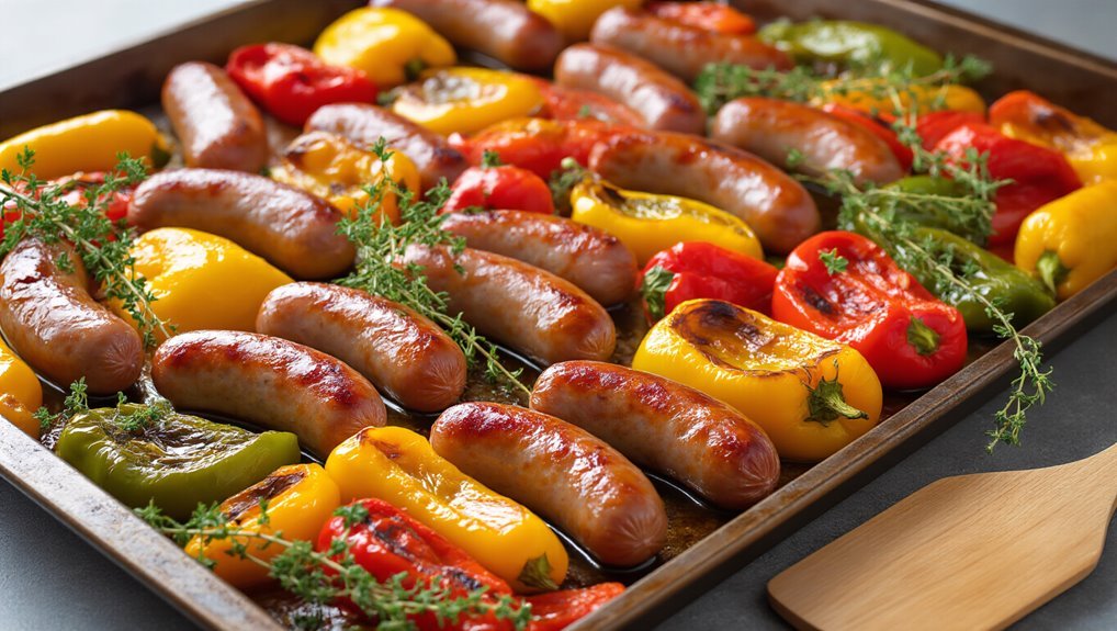 sausage and peppers sheet pan