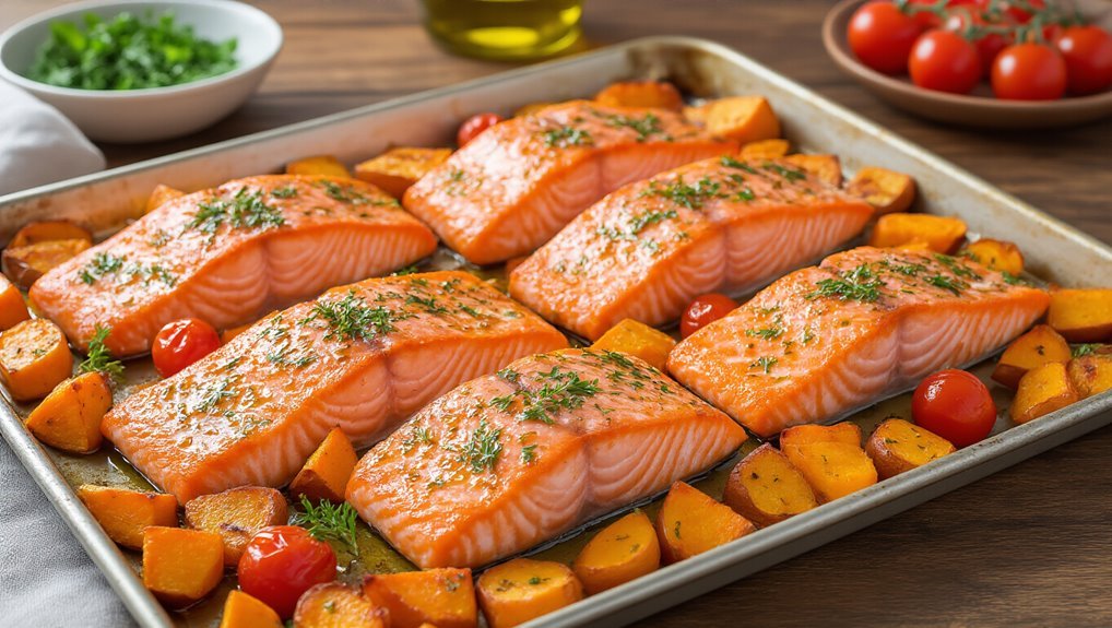 sheet pan salmon dinner
