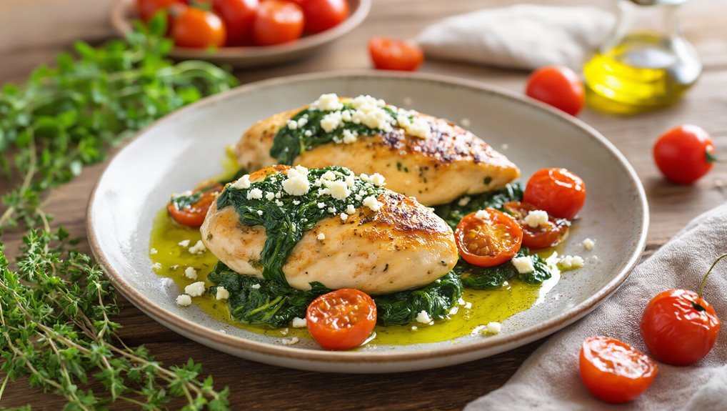 stuffed chicken with spinach
