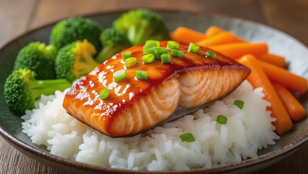 teriyaki salmon with rice
