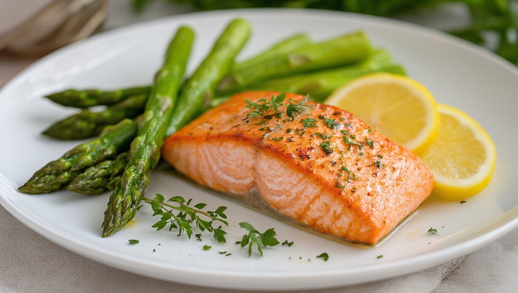 one pan salmon and asparagus