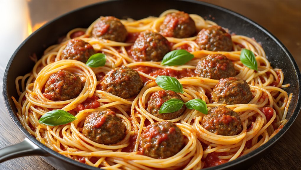 one pan spaghetti meatballs recipe