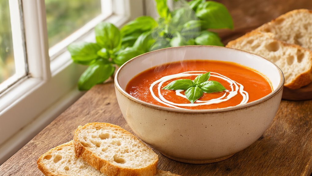 roasted creamy tomato basil soup