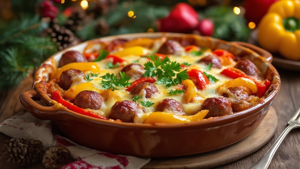 sausage peppers cheese casserole