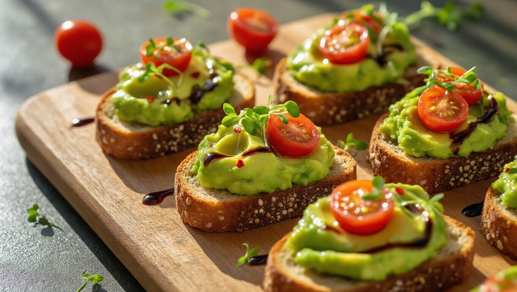 savory avocado toast bites