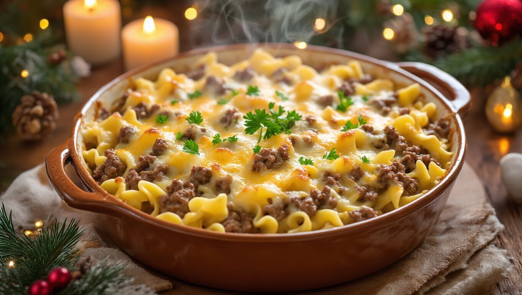savory beef noodle casserole