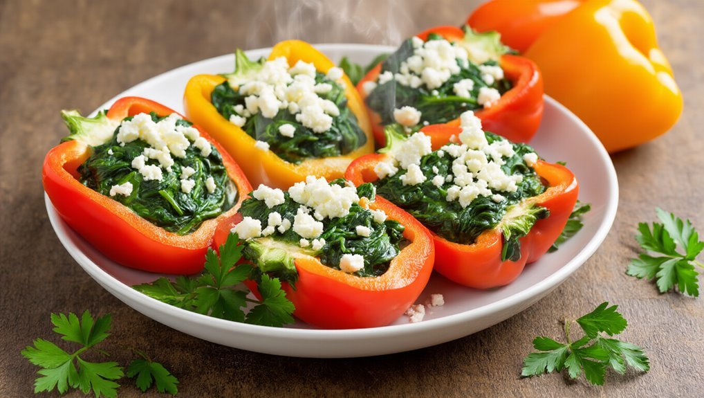 spinach feta stuffed peppers