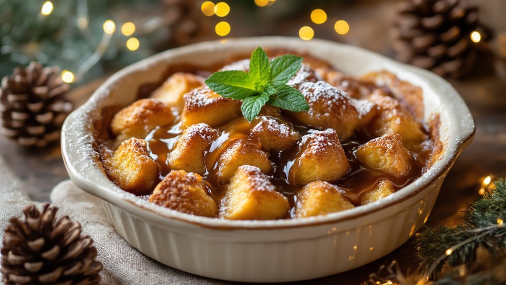 warm bourbon bread pudding