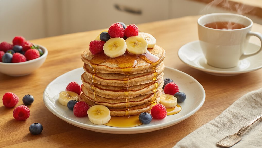 whole grain banana pancakes