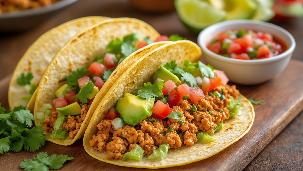 zesty ground chicken tacos