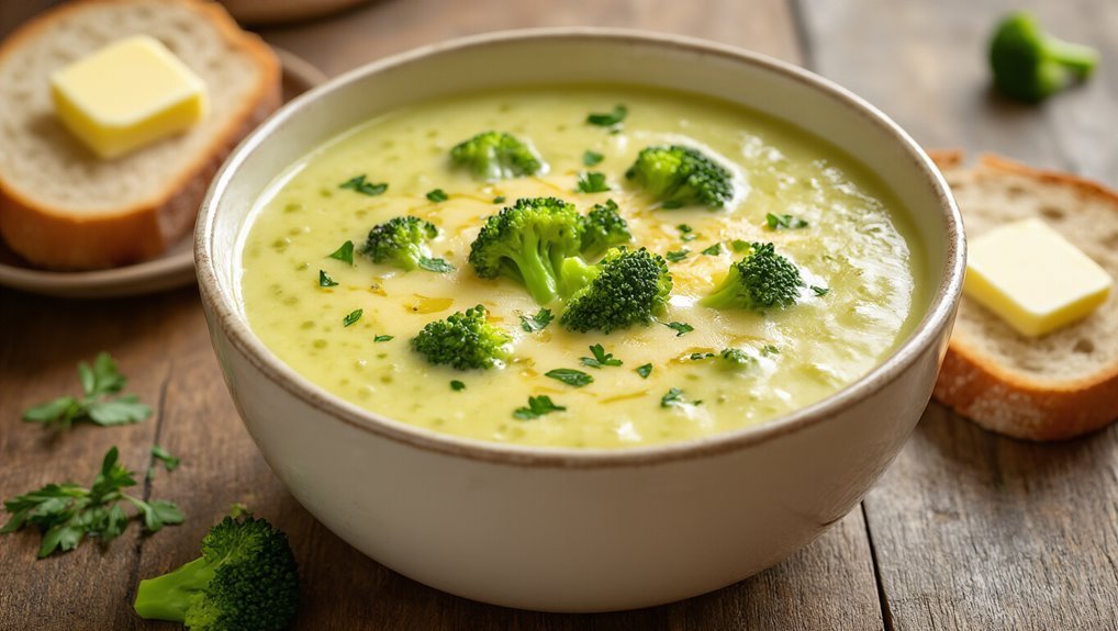 cheesy comforting broccoli soup