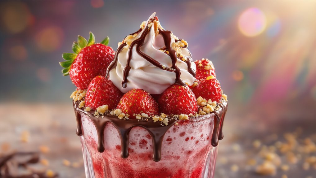 chocolate strawberry dessert float