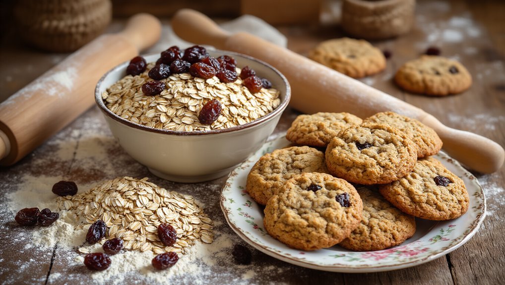 cinnamon infused oatmeal raisin cookies