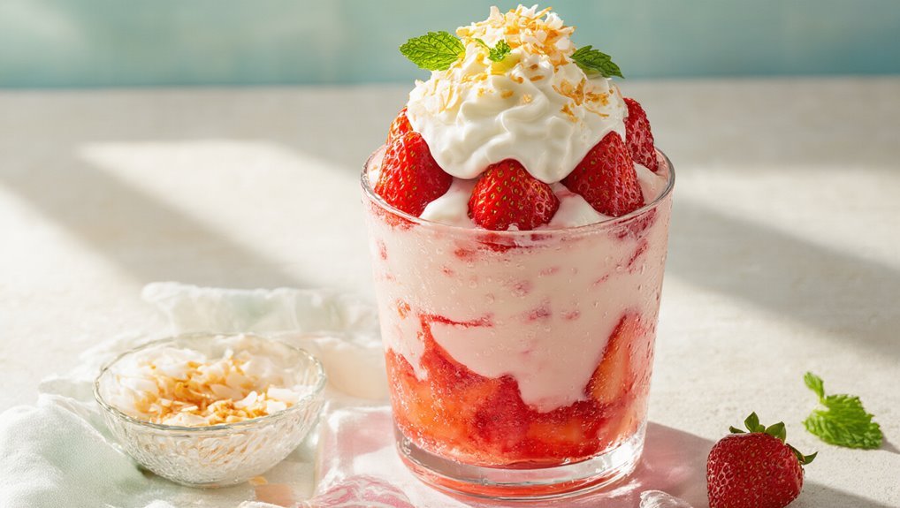 coconut strawberry float delight