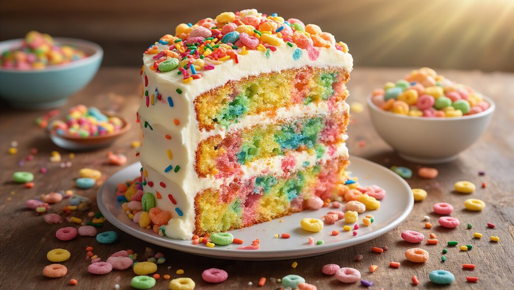colorful fruity pebbles cake