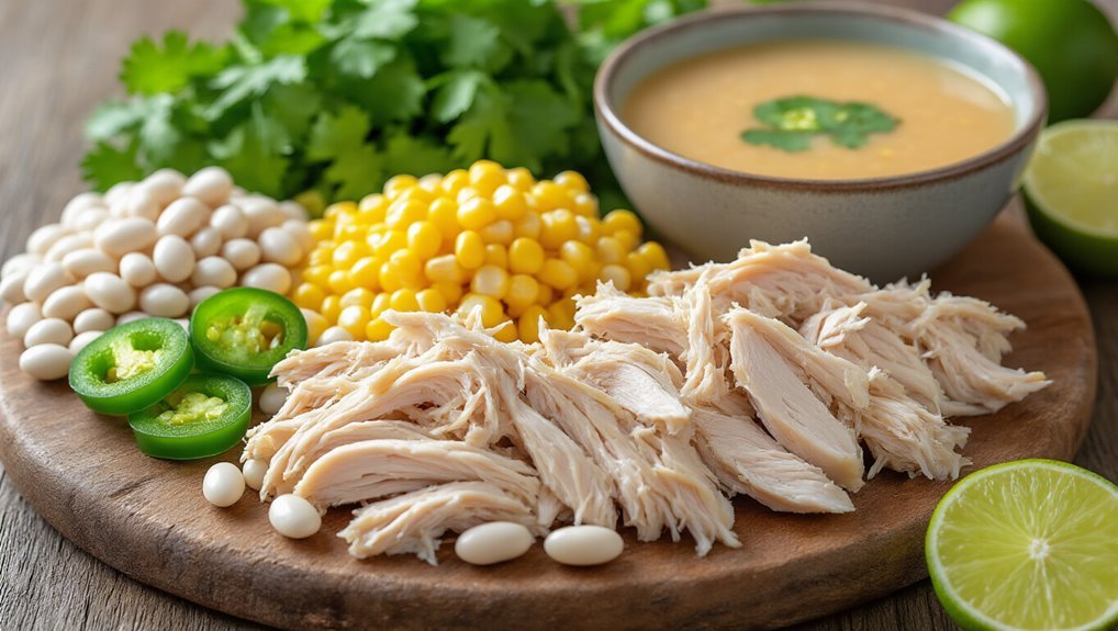 combine chicken beans broth