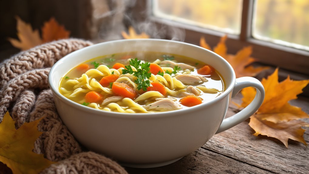comforting chicken noodle soup