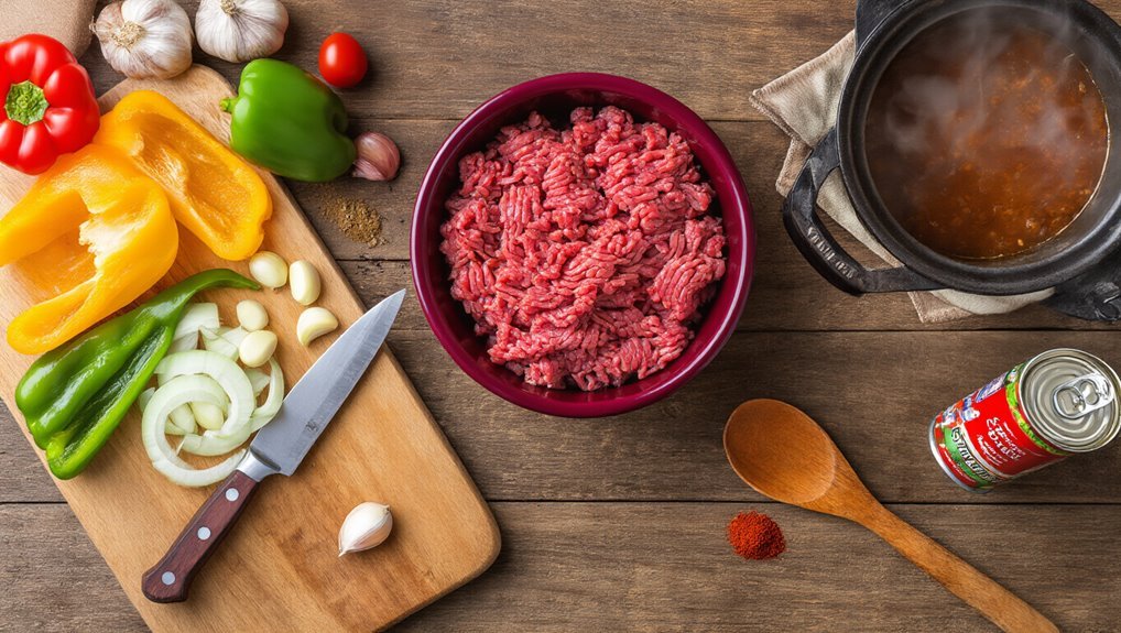 cook meat and vegetables