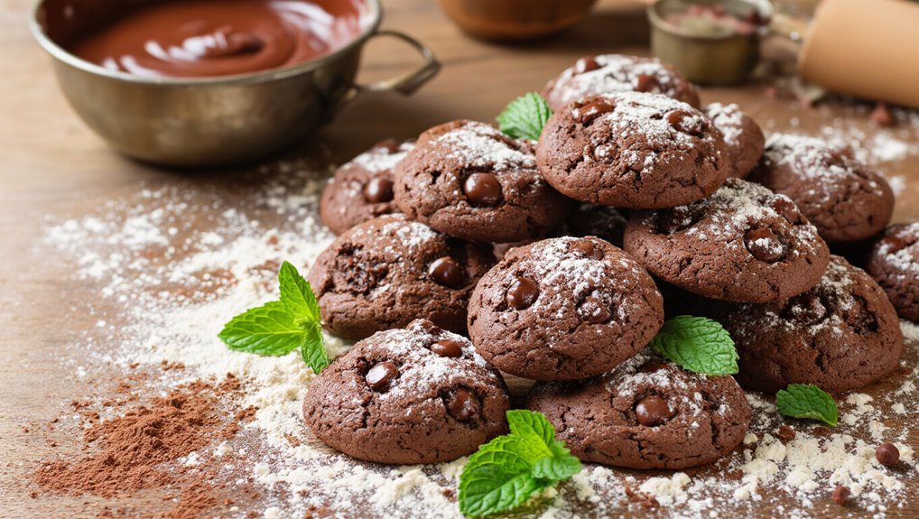 double chocolate mint cookies